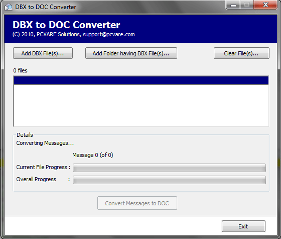 Convert DBX to Word screenshot