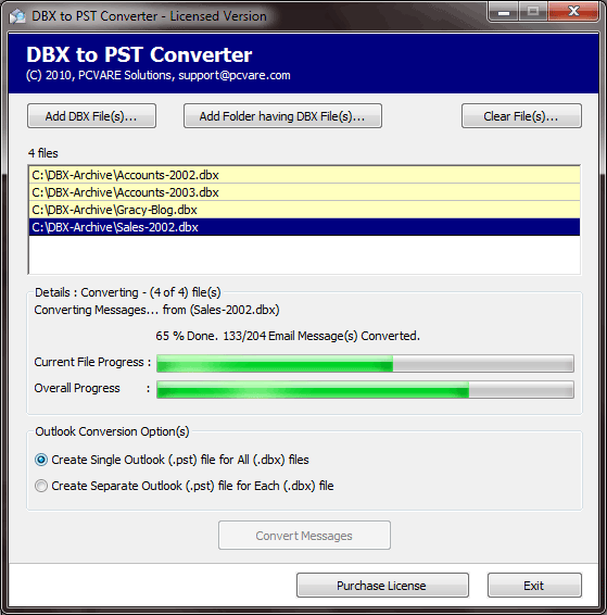 Windows 7 .DBX to .PST 5.3 full