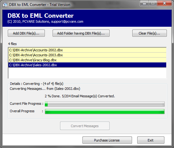 Outlook Express to EML screenshot