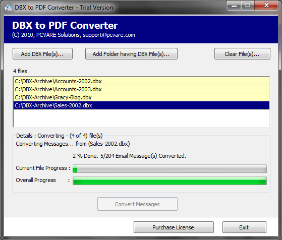 MailMigra DBX to PDF Converter screenshot MailMigra DBX to PDF Converter screenshot