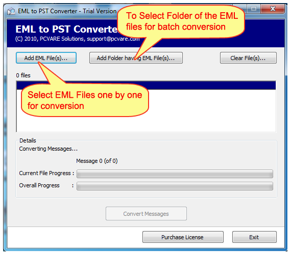 EML to PST Outlook 2013 screenshot