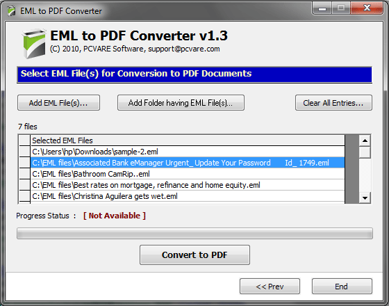 Windows 8 Convert Multiple EML to PDF full