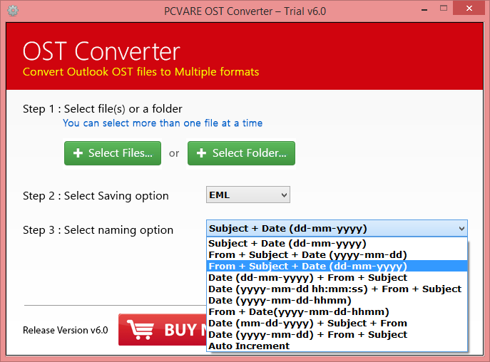 Now, select the saving option